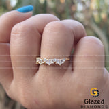 Unique Half Eternity Tapered Baguette Cut Moissanite Wedding Band