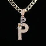 Custom Hip Hop Style Initial P Letter Iced Out Pendant