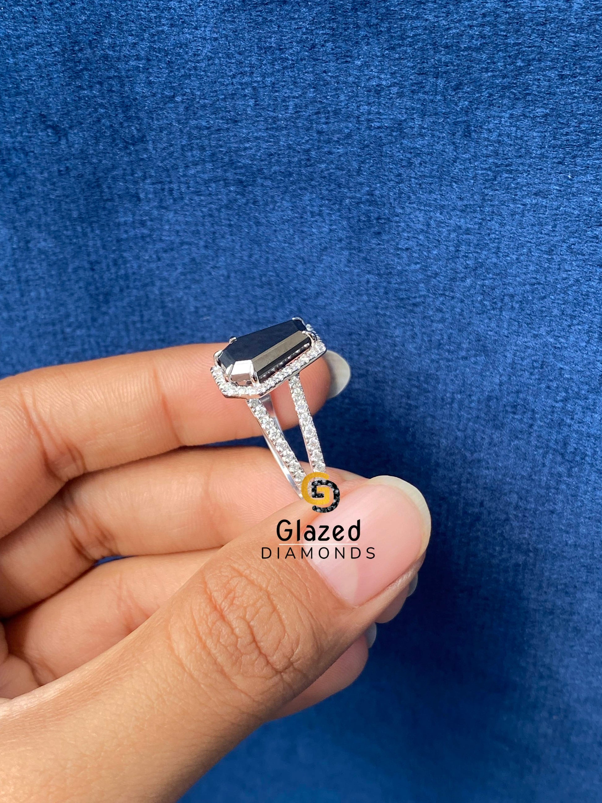 Unique Diamond Halo Ring Anniversary Ring for Her