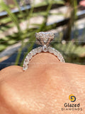 Unique Hidden Halo Round Moissanite Ring