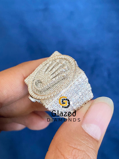 Unique Mens Hip Hop Moissanite King Crown Sterling Silver Ring