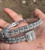 Unisex Baguette Moissanite Cuff Bracelet for Gifts