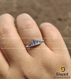 Bezel Set 7 Stone Baguette Cut Moissanite Step Cut Wedding Ring