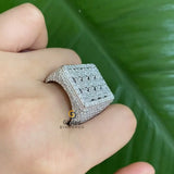 BIG Men's Iced Out Moissanite Large Square Pinky Ring