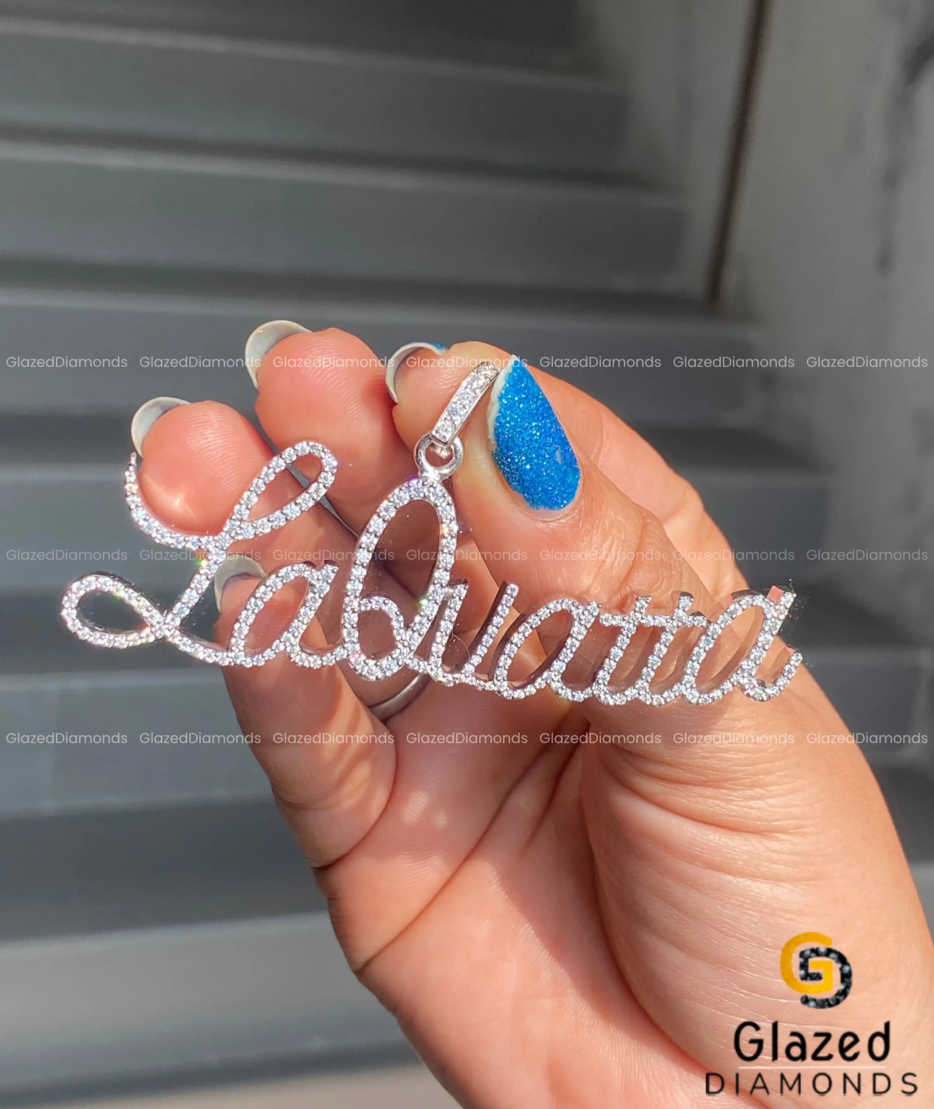 "LaQuatta" Custom Letter Name Moissanite Diamond Pendant