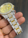 Two Tone Presidential Moissanite Diamond Studded Watch