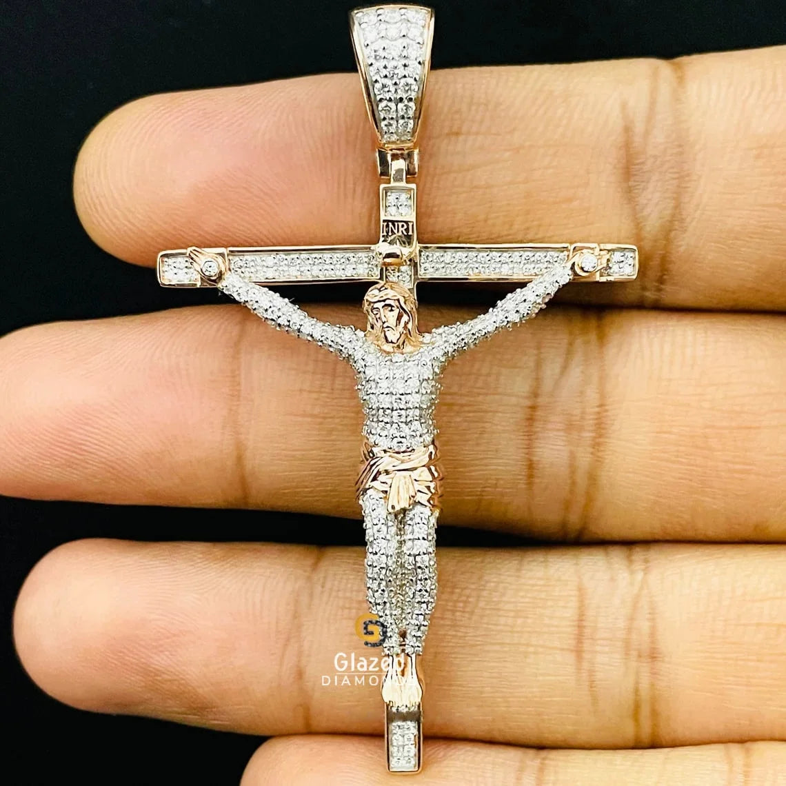 Hip Hop Style Moissanite Iced Out Jesus Cross Pendant