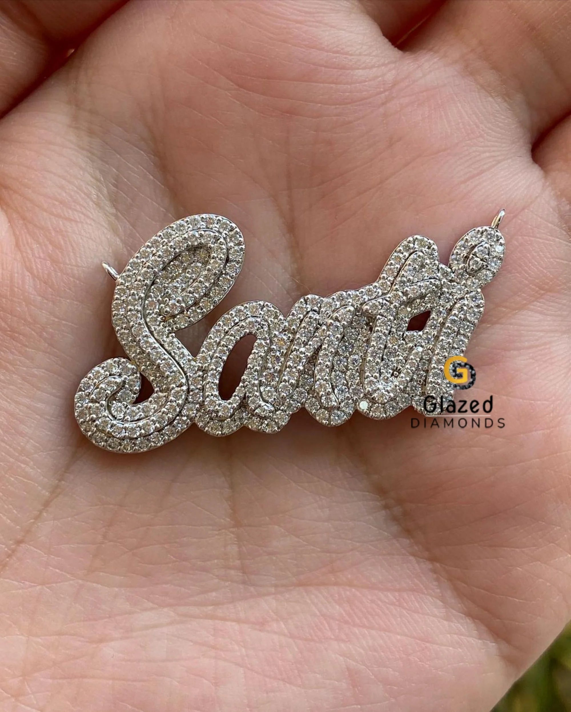 Full Iced Out Moissanite Diamond "Santi" Custom Letter Hip Hop Pendant