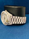 Roman Dial Day Date Hip Hop Moissanite Diamond Studded Watch