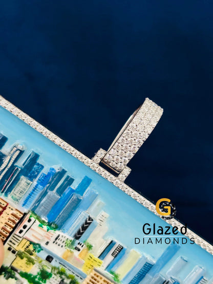 VVS Moissanite 925 Sterling Silver Enamel City Pendant