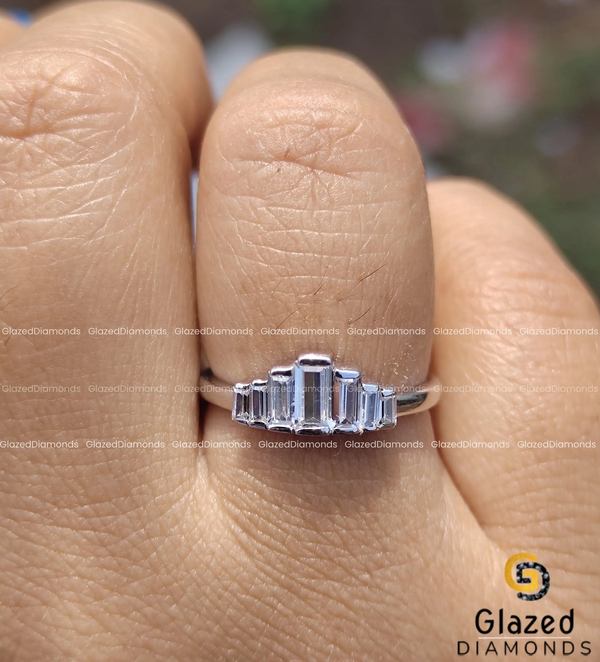 VVS Moissanite Baguette Cut Diamond Ring