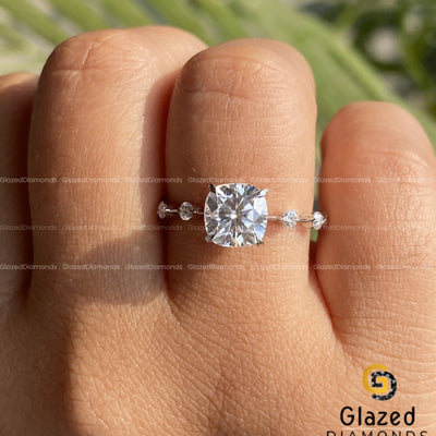 VVS Moissanite Cushion Ring