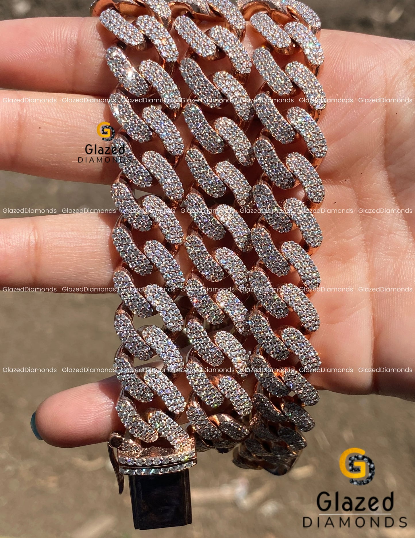 VVS Moissanite Diamond Rose Cuban Chain For Gifts
