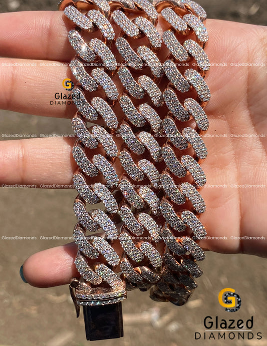 VVS Moissanite Diamond Rose Cuban Chain For Gifts