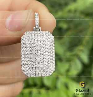 1CTW VVS Moissanite Men's Dog Tag Charm Pendant