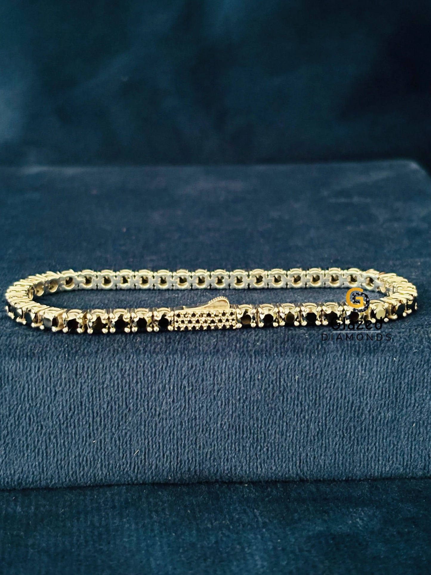 VVS Moissanite Iced Out Black Tennis Bracelet