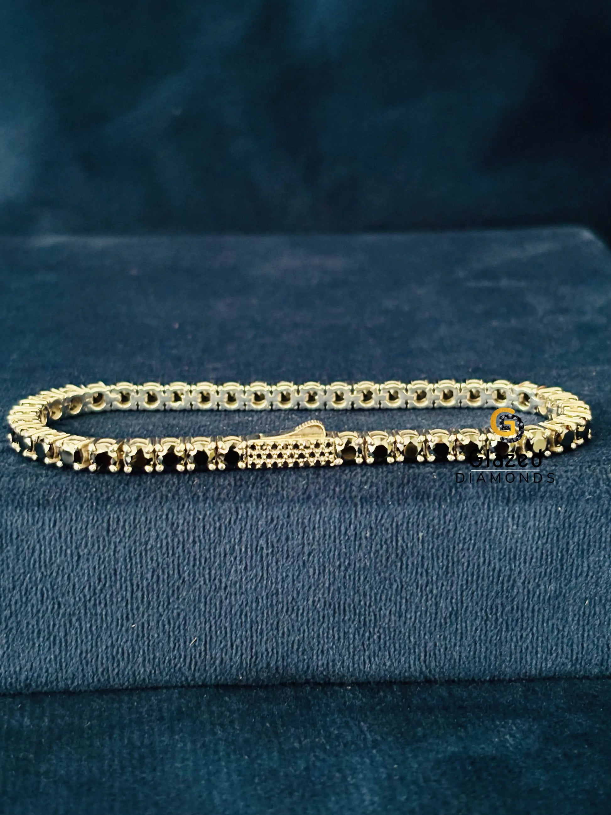 VVS Moissanite Iced Out Black Tennis Bracelet