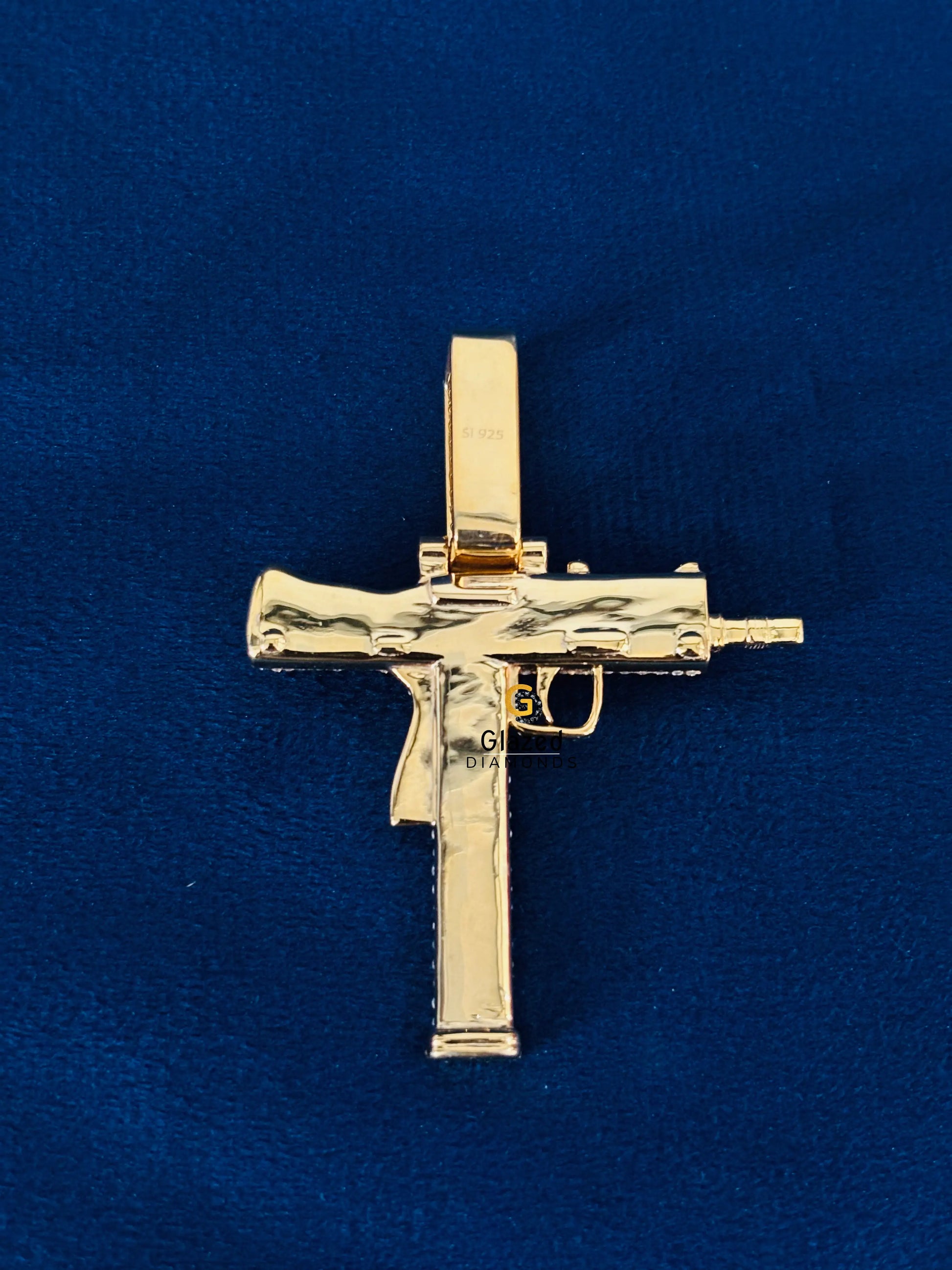 VVS Moissanite Iced Out Gun Pendant