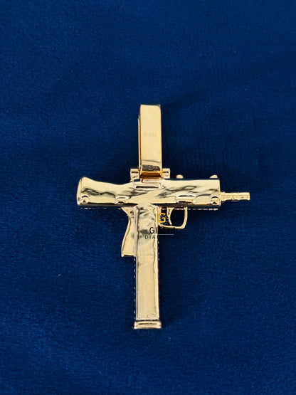 VVS Moissanite Iced Out Gun Pendant