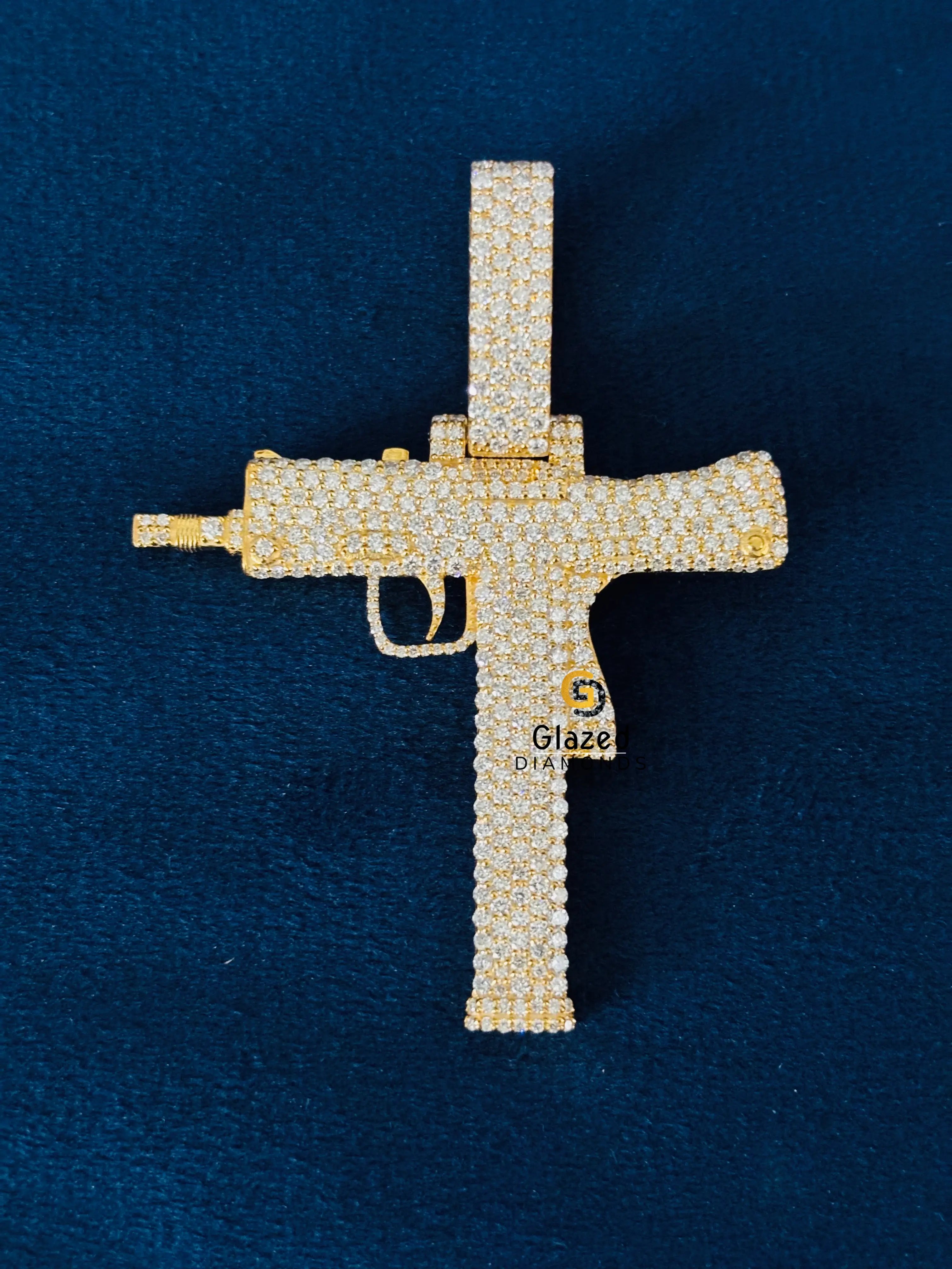 VVS Moissanite Iced Out Gun Pendant For Men