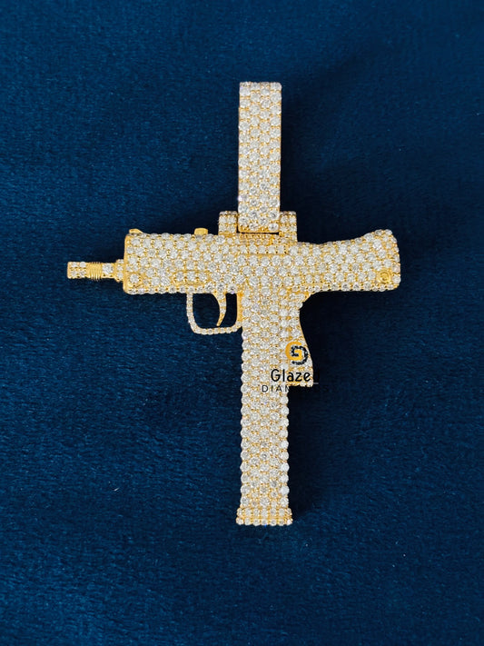 VVS Moissanite Iced Out Gun Pendant For Men