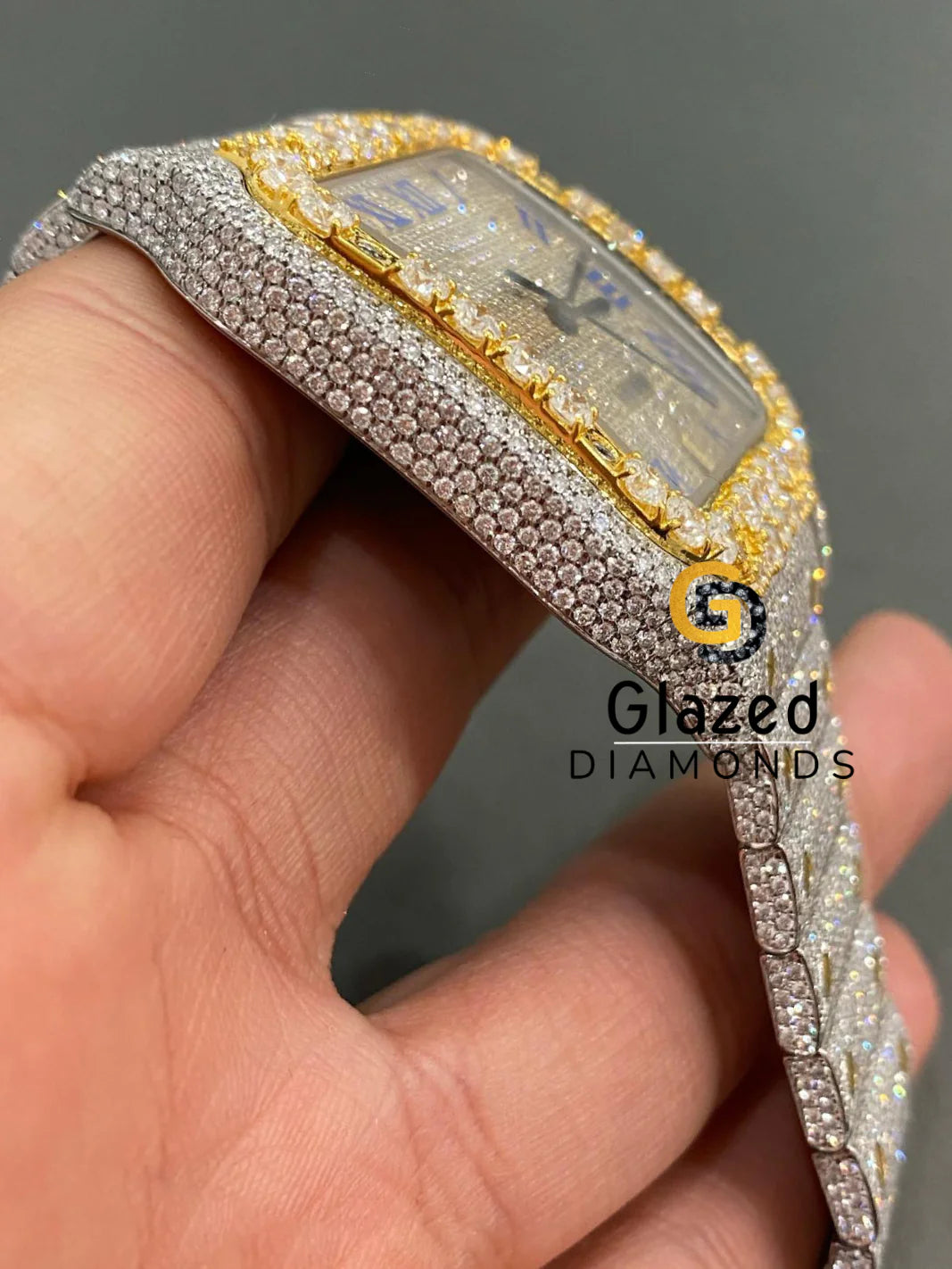 VVS Moissanite Round Diamond Studded Watch