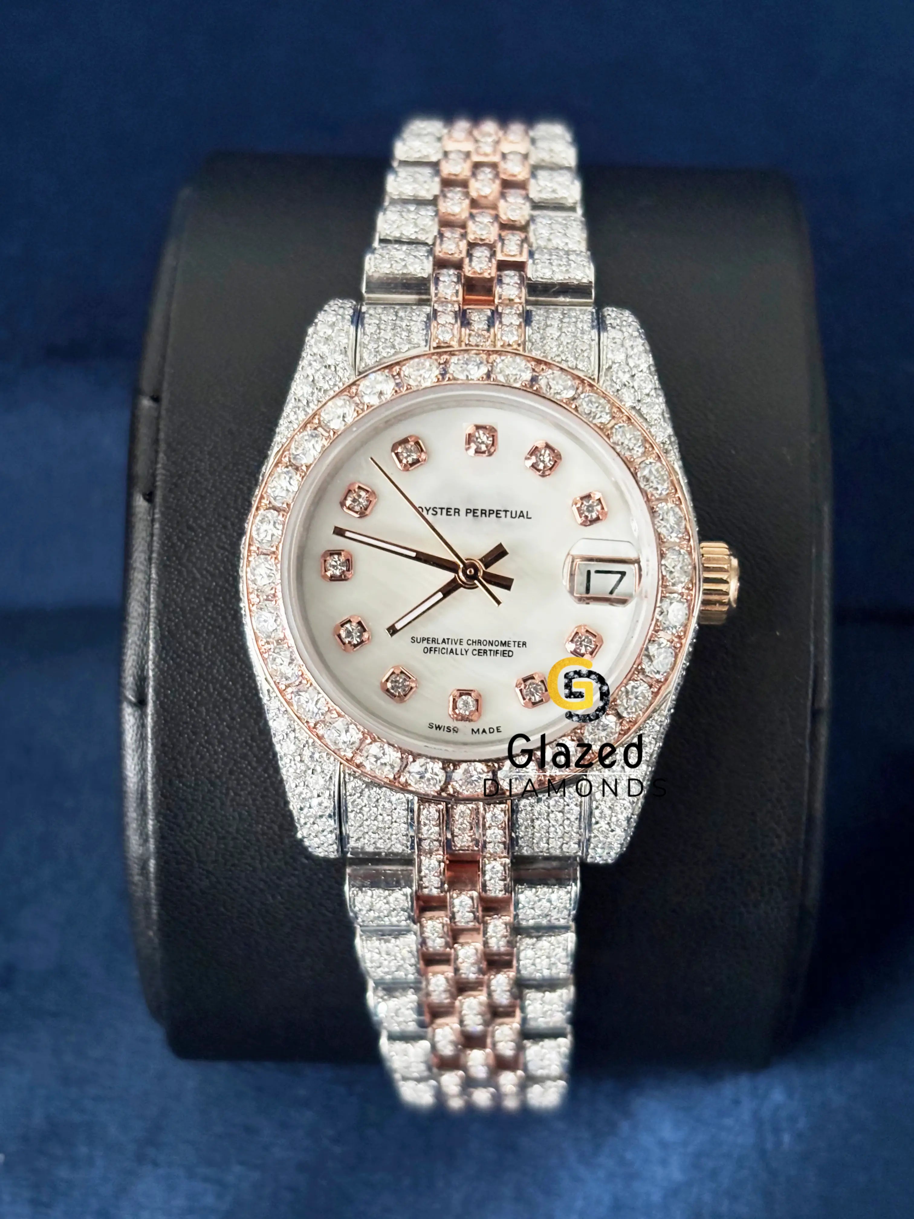 VVS Moissanite TwoTone Jubilee Strap Hip Hop Watch