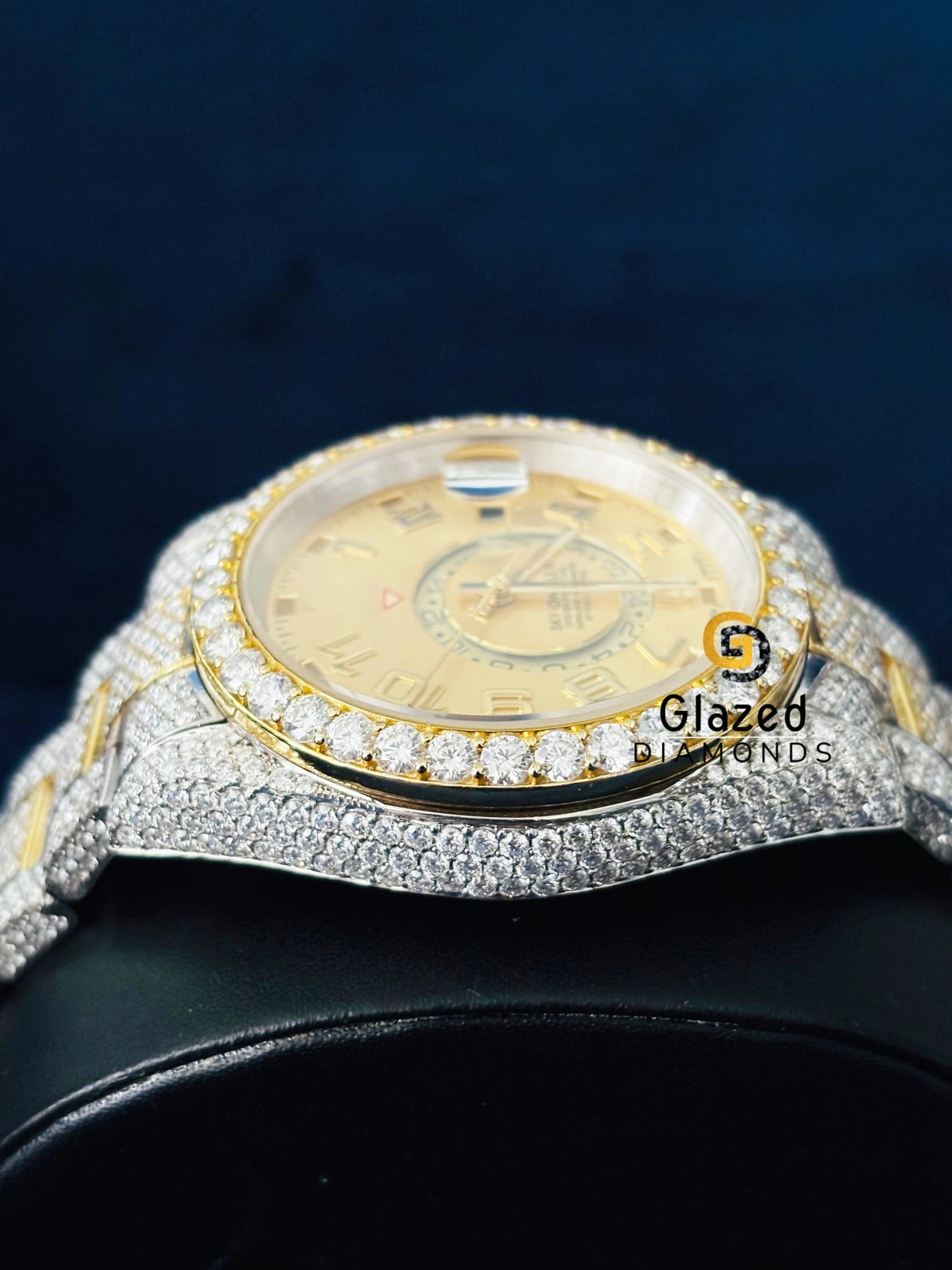 VVS Moissanite Two Tone Fully Iced Out Diamond Studded Watch