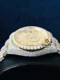 VVS Moissanite Two Tone Fully Iced Out Diamond Studded Watch