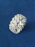VVS Round Cuban Link Moissanite Diamond Studded Ring
