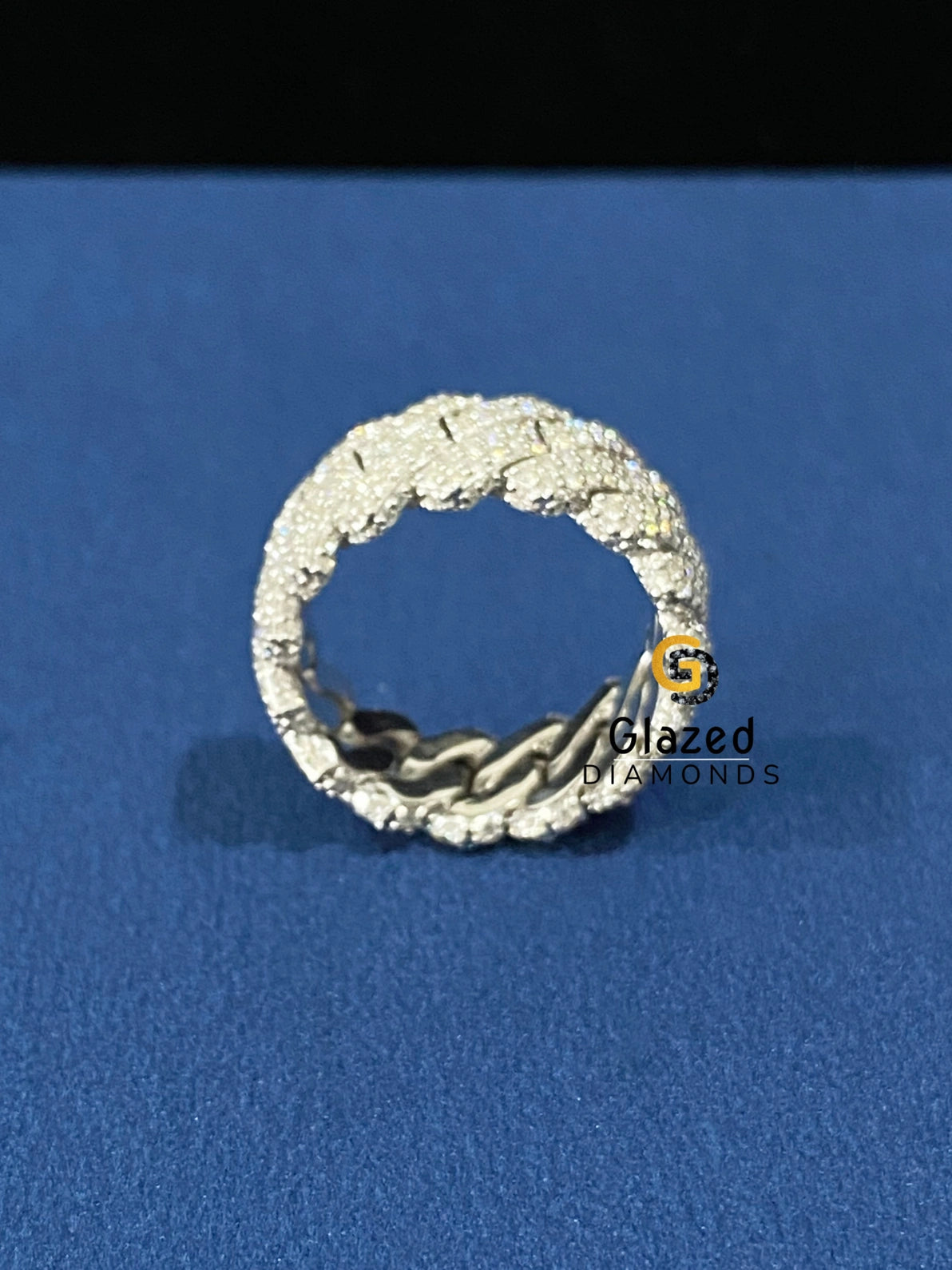 VVS Round Moissanite Cuban Link Hip Hop Ring