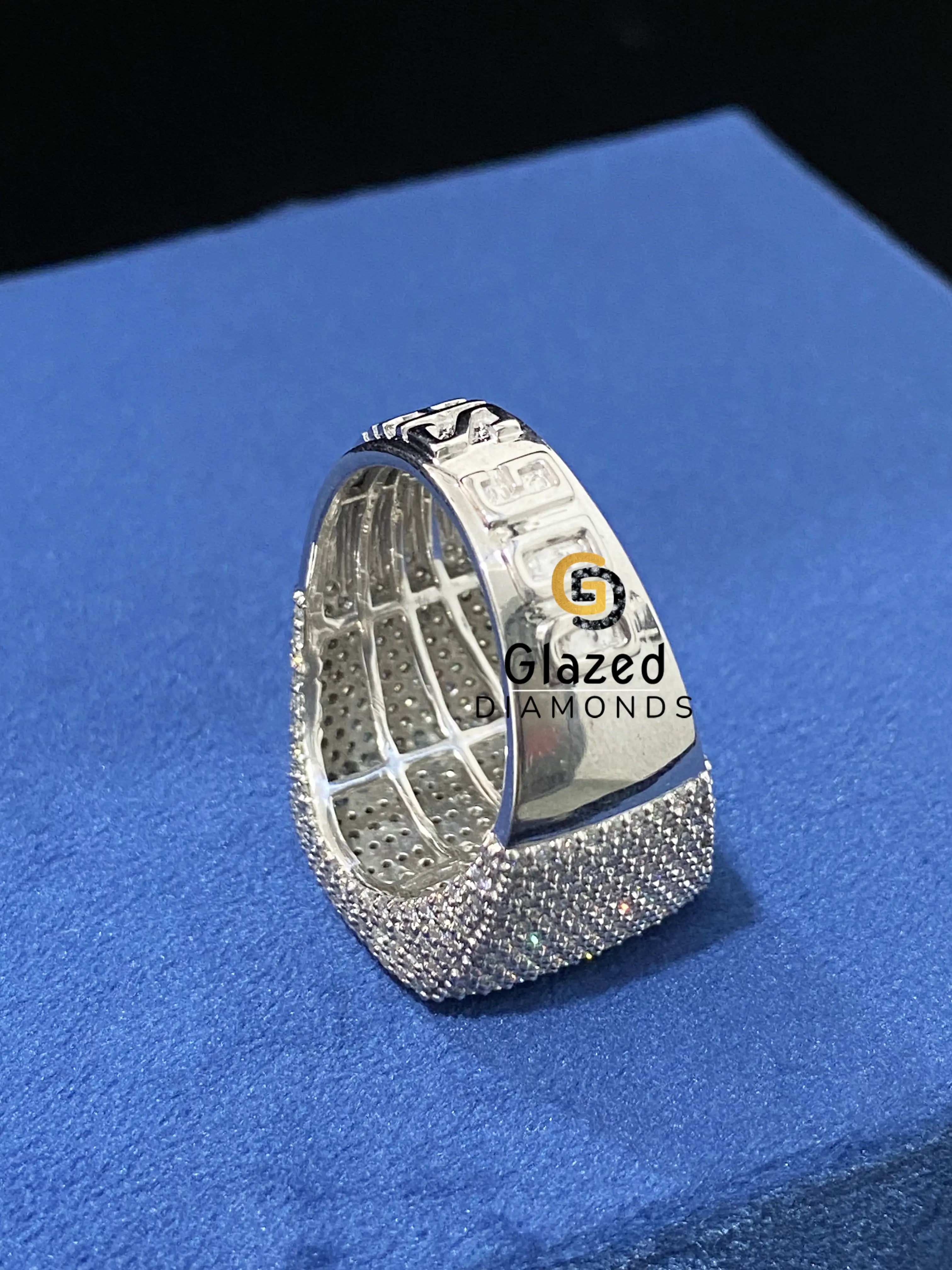 VVS Round Moissanite Fully Iced Out Ring For Men