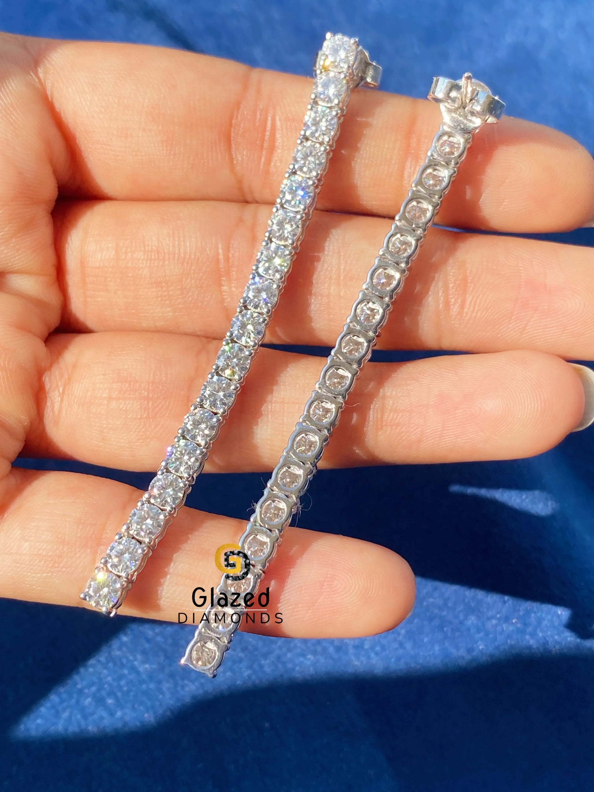 VVS Round Moissanite Tennis Earrings