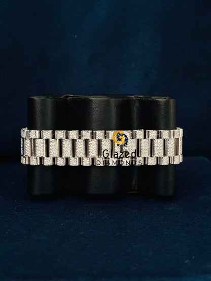 VVS Stainless Steel Black Dial Iced Out Watch
