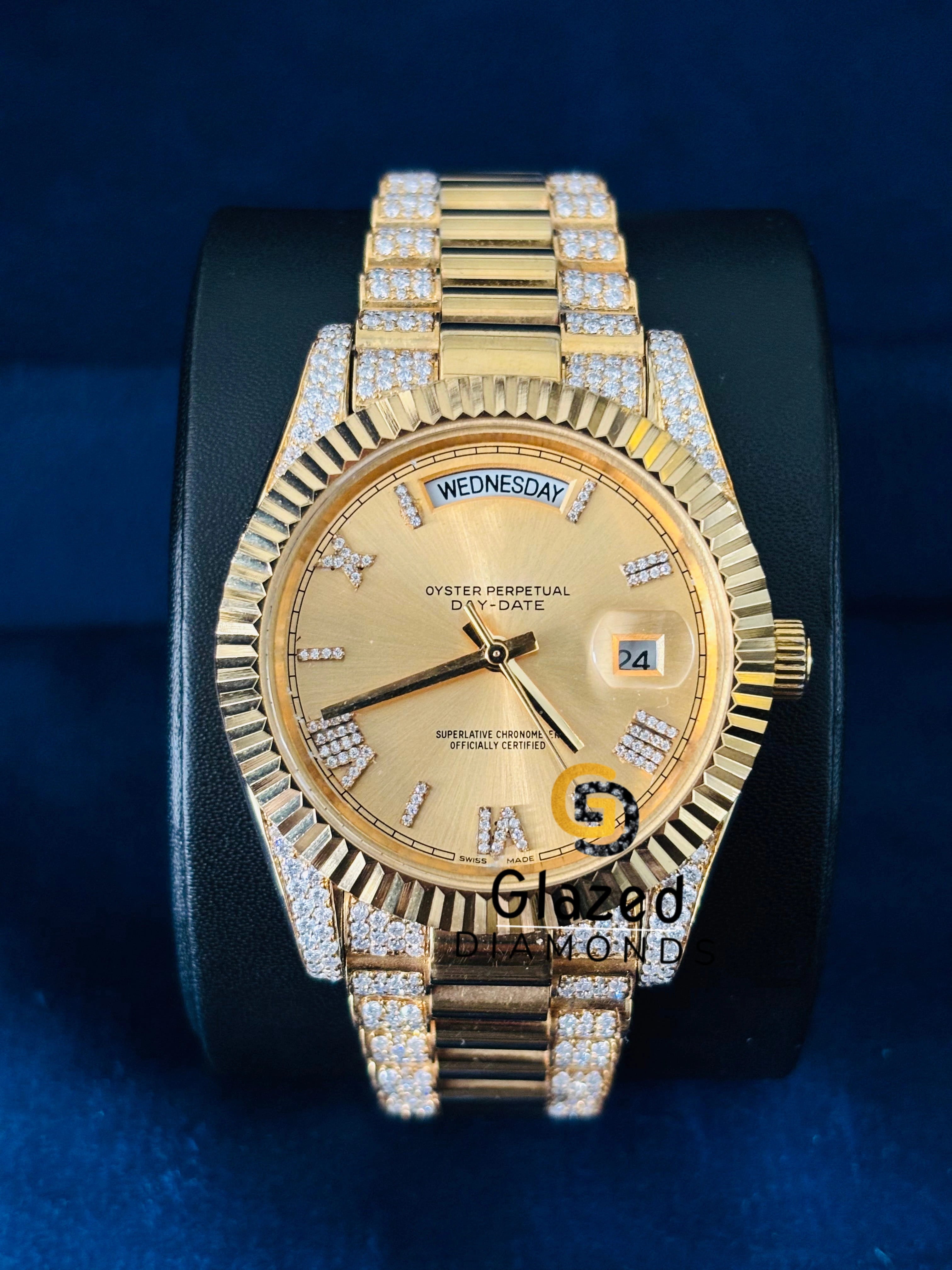 VVS Studded Roman Number Bust Down Moissanite Watch