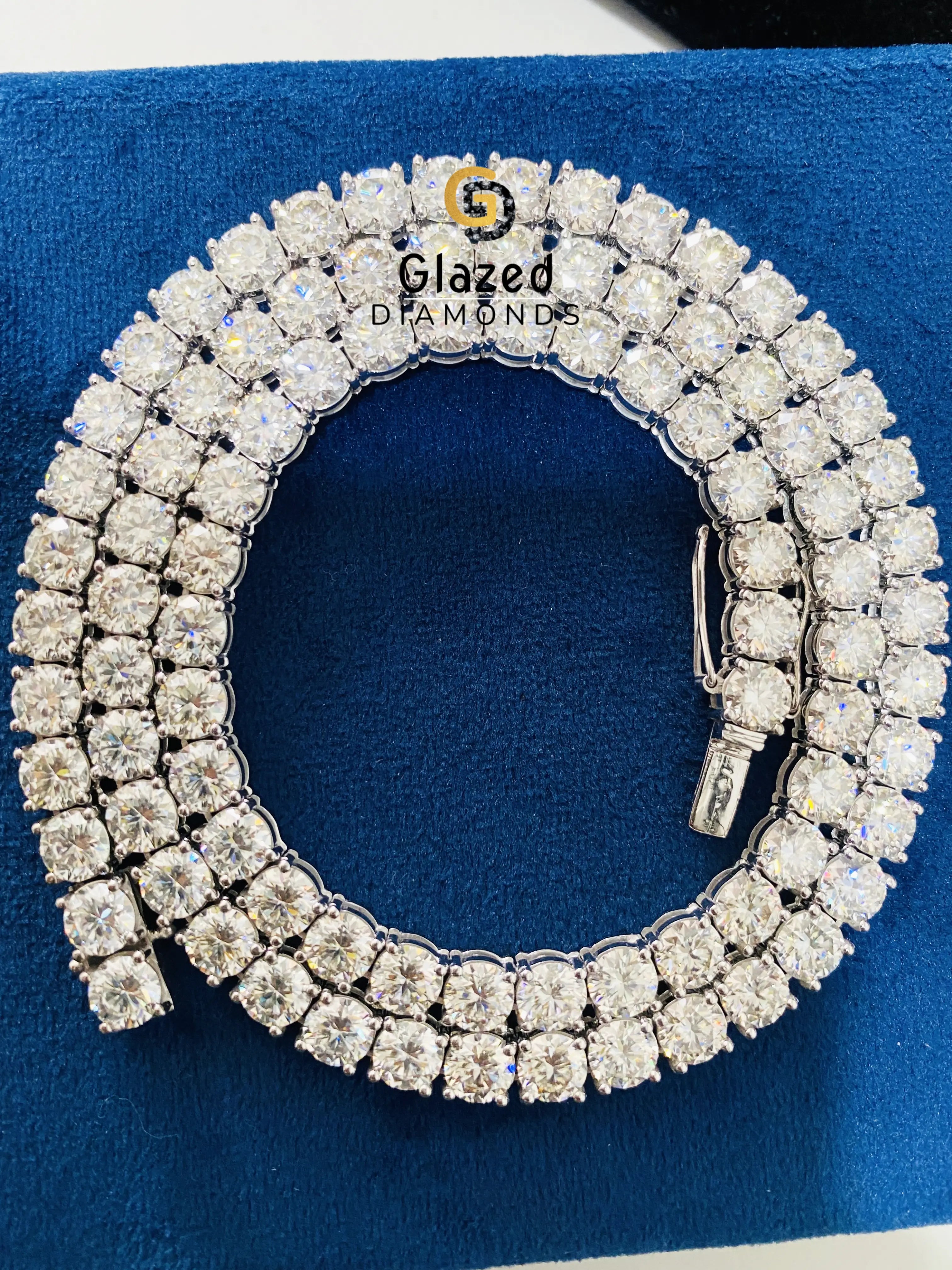 5MM Unisex Round Moissanite Tennis Chain Necklaces