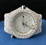 Bust Down Silicone White Strap VVS Moissanite Watch Arabic Face Dial