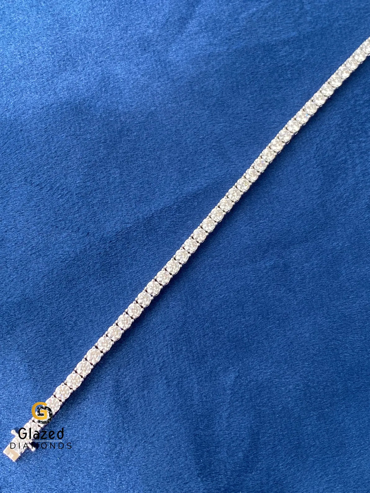 VVs 3MM Round Moissanite Hip Hop Tennis Chain Bracelet
