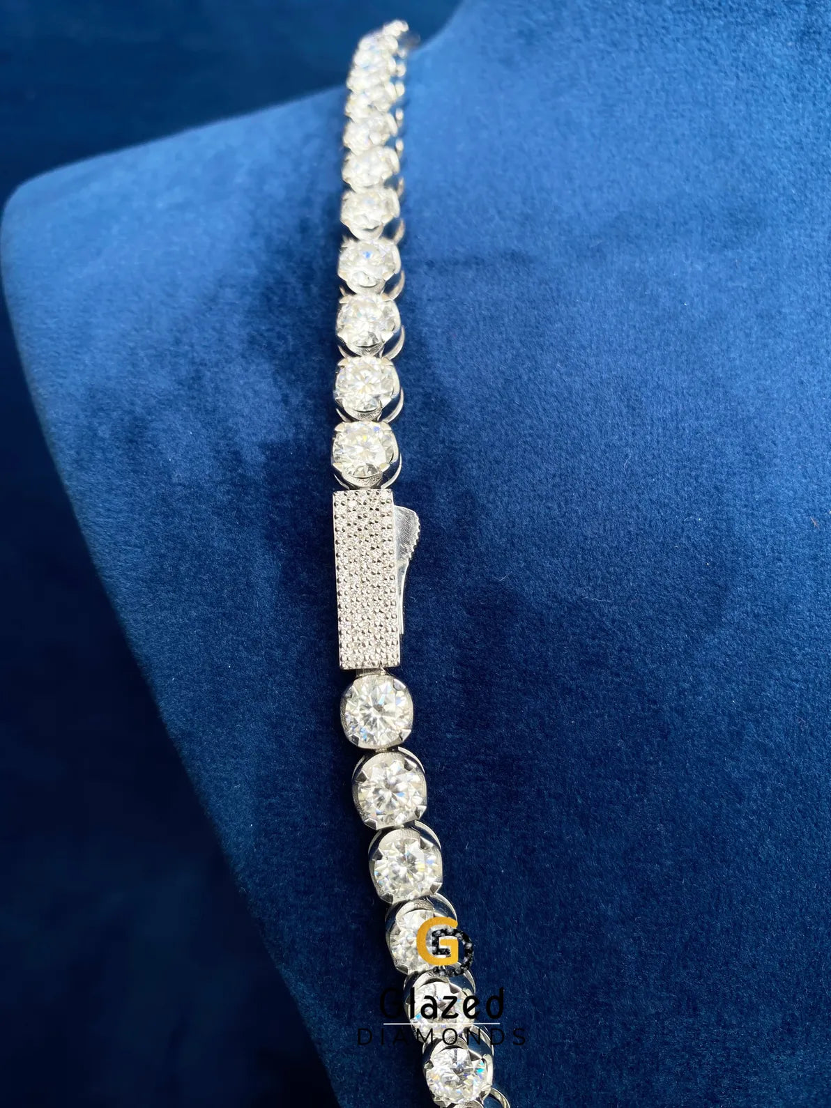 VVs 4MM Round Moissanite Tennis Link Hip Hop Chain