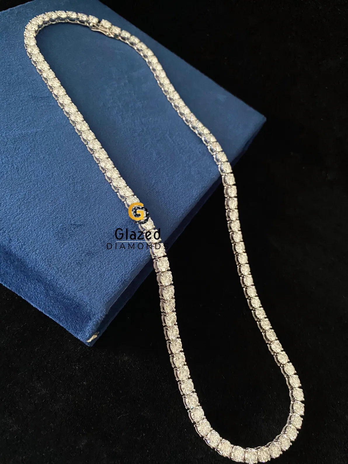 VVs 5MM Round Moissanite Tennis Link Hip Hop Chain