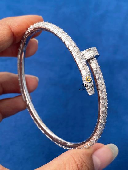VVs Baguette Moissanite D Colorless Bust Down Cartier Bracelet