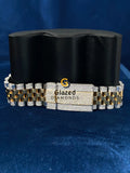 VVs Moissanite Black Stick Dial Stainless Steel Hip Hop Watch