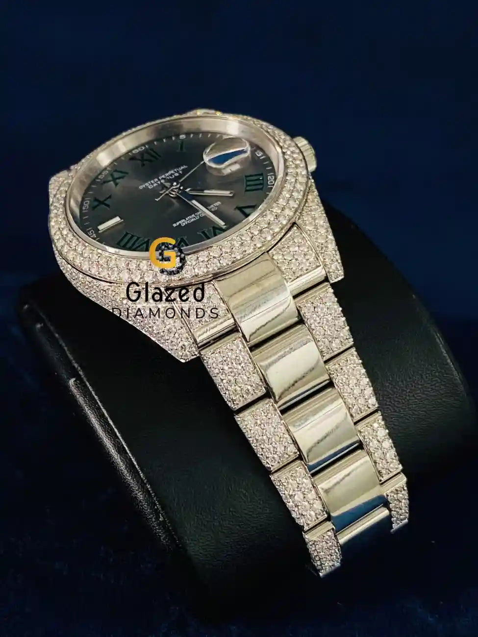 VVs Moissanite D Colorless Iced Out Stainless Steel Watch