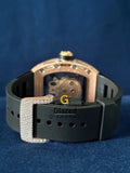 VVs Moissanite Diamond Studded Silicone Strap Hip Hop Watch