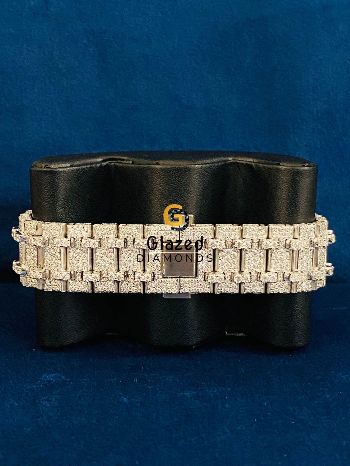 VVs Moissanite Diamond Studded Stainless Steel Strap