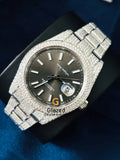 VVs Moissanite Stick Dial Stainless Steel Hip Hop Watch