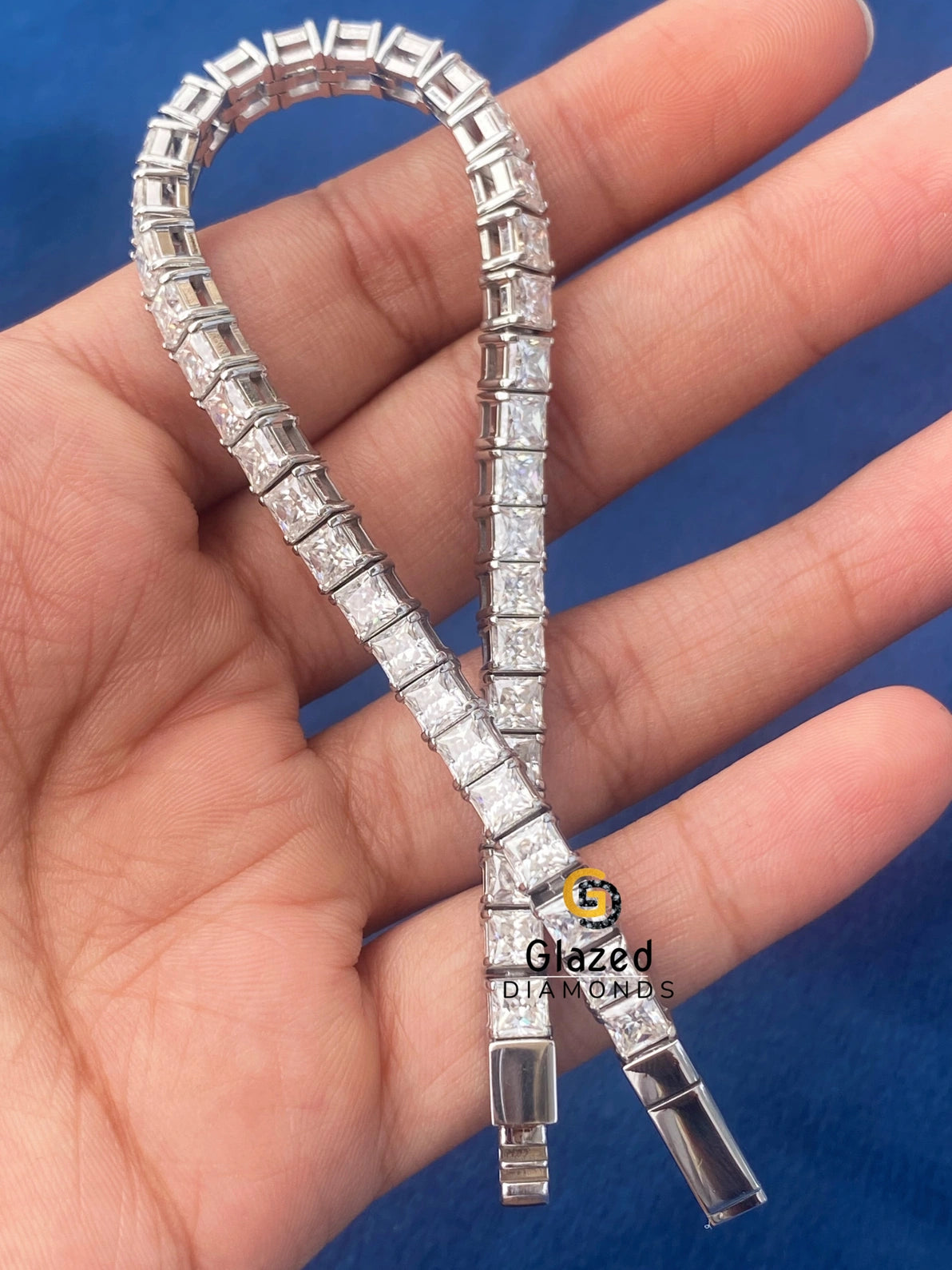 VVs Princess Moissanite Tennis Link Hip Hop Bracelet
