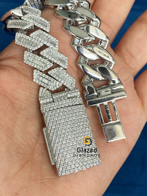 VVs Round_Baguette Moissanite Hip Hop Diamond Studded Bracelet