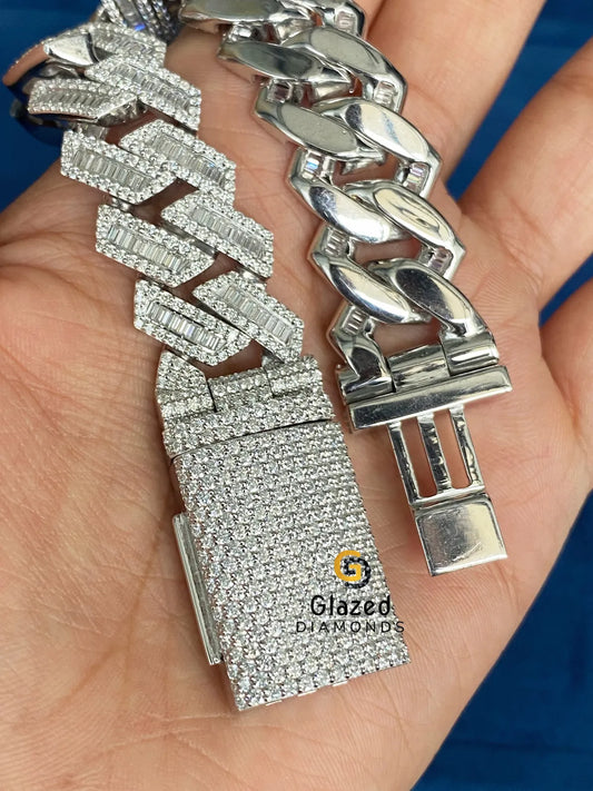 VVs Round_Baguette Moissanite Hip Hop Diamond Studded Bracelet