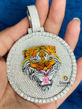 VVs Round Custom Enamel Moissanite Hip Hop Pendant